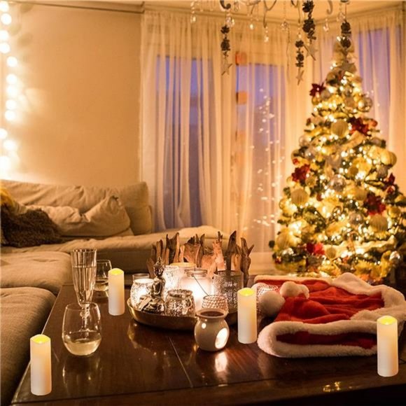 Flameless Candles Led Candles Battery Operated Pack of 12 (D2.2'' x H4''5''6'') - Picture 5 of 6